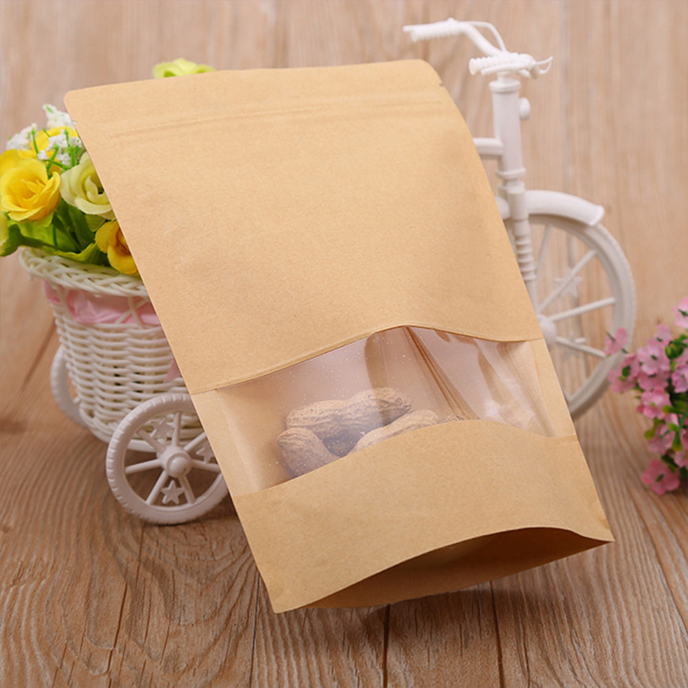 Food Snack - 50 Bolsas de Papel Kraft con