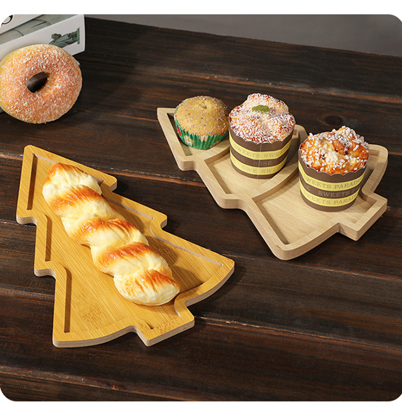 Xmas Food Snacks - Plato de Navidad, bandeja de madera,