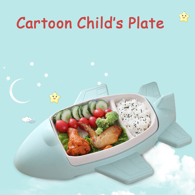 Food Snacks With Fiber - Plato multifuncional creativo de dibujos animados