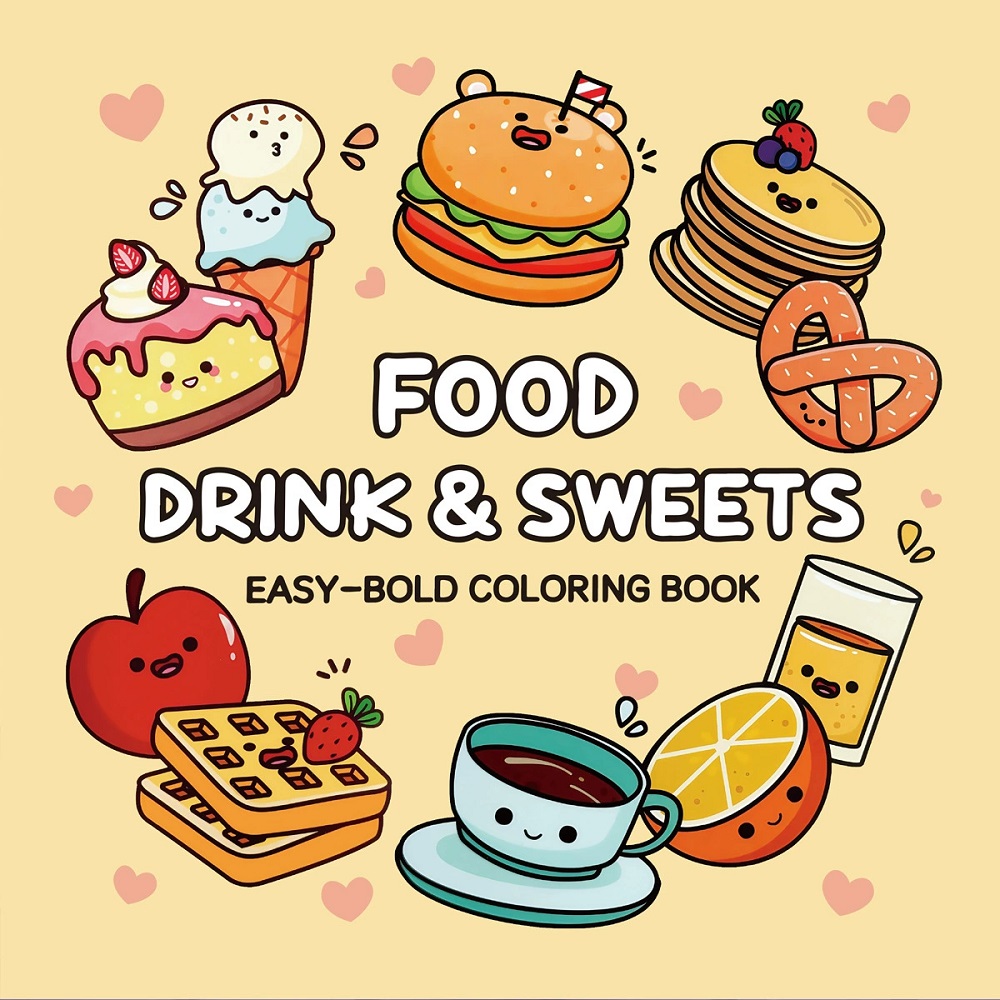 Libro para colorear de comida, - Food And Snacks Coloring Book Bold And Easy reseña y precio